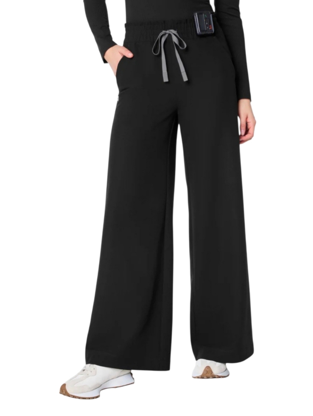 NEW Figs Women's Black Wide Leg High Waist Pants